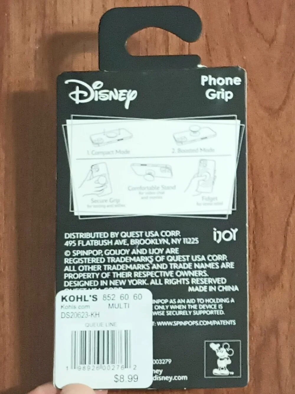 NWT ~ Disney's Mickey Mouse Phone Grip by SpinPop
